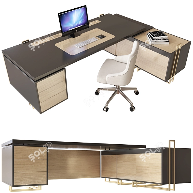 Elegant PALM Office Furniture 3D model image 2