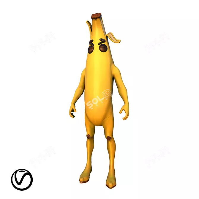 Custom Character Banana: Rigged & Animated 3D Model 3D model image 3