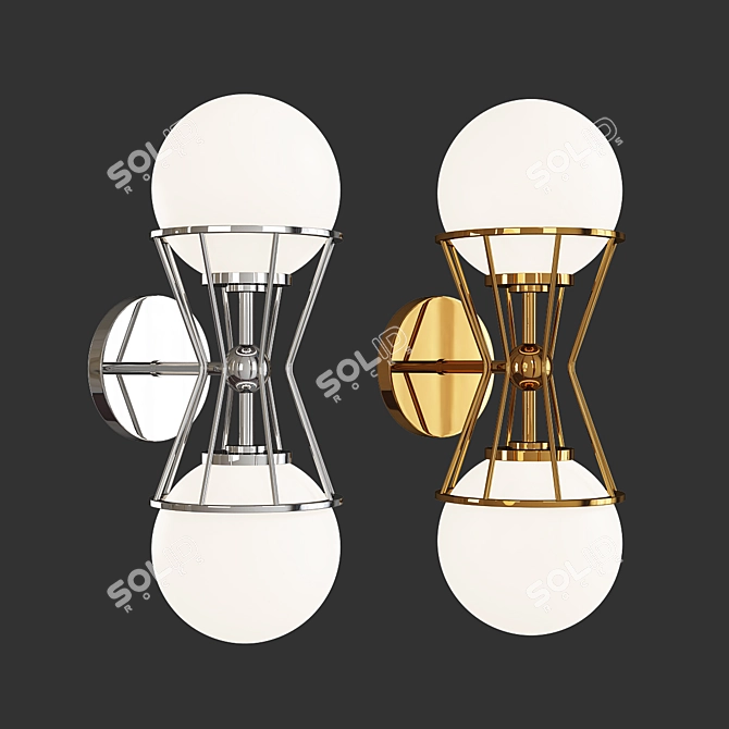 Petra 2-Light Sconce: Modern Illumination 3D model image 1