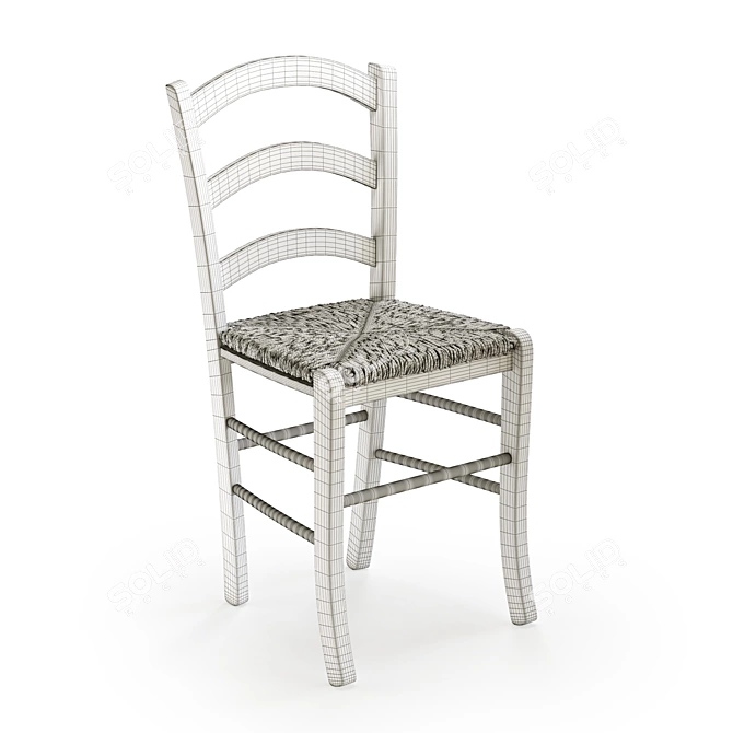 Wicker Seat Chair: Perrine 3D model image 2