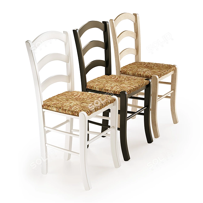 Wicker Seat Chair: Perrine 3D model image 3