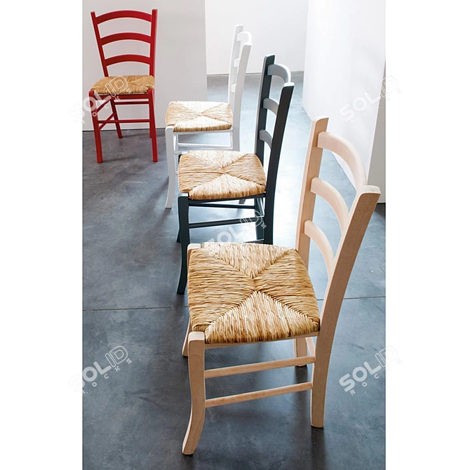 Wicker Seat Chair: Perrine 3D model image 5