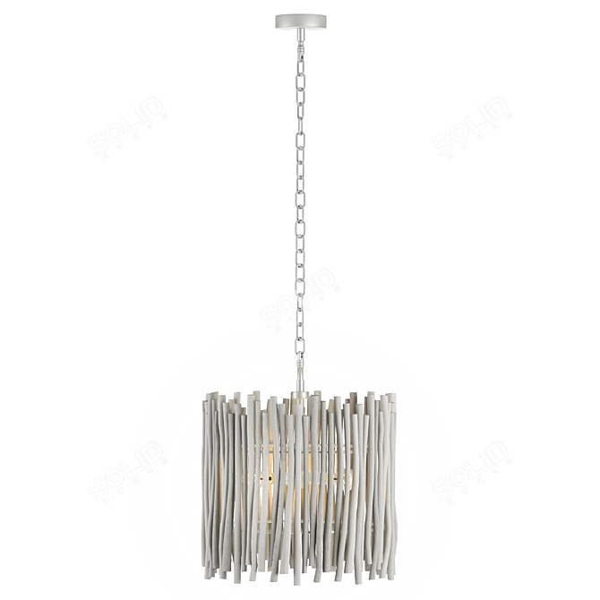 Handcrafted Branch Pendant Lamp 3D model image 2