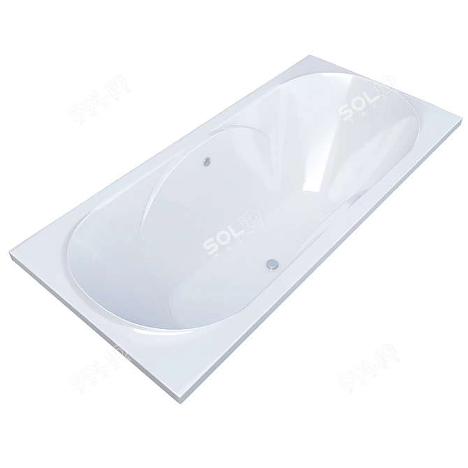 Artificial Stone Rectangle Bath 3D model image 1