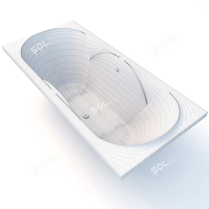 Artificial Stone Rectangle Bath 3D model image 3