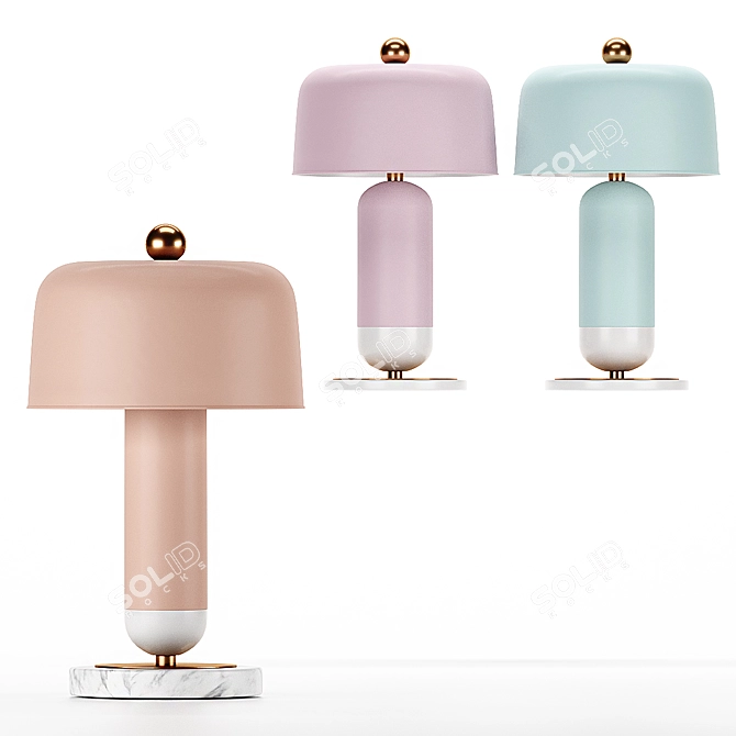 Scandinavian Style Table Lamps: Lamaptron Meet Tab & Meet Tab B 3D model image 1