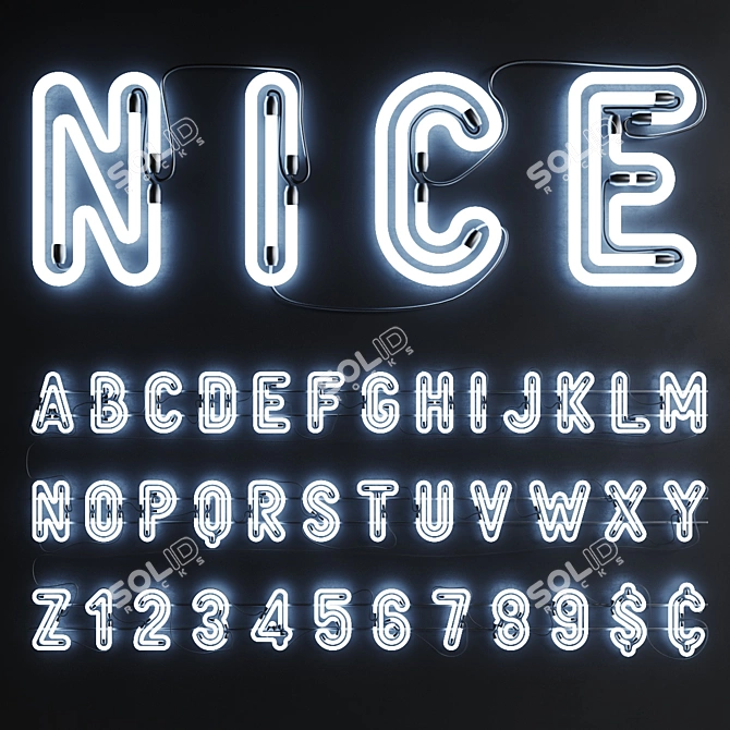 Glowing Alphabet Set 3D model image 1
