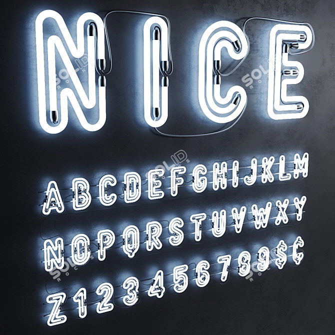 Glowing Alphabet Set 3D model image 3