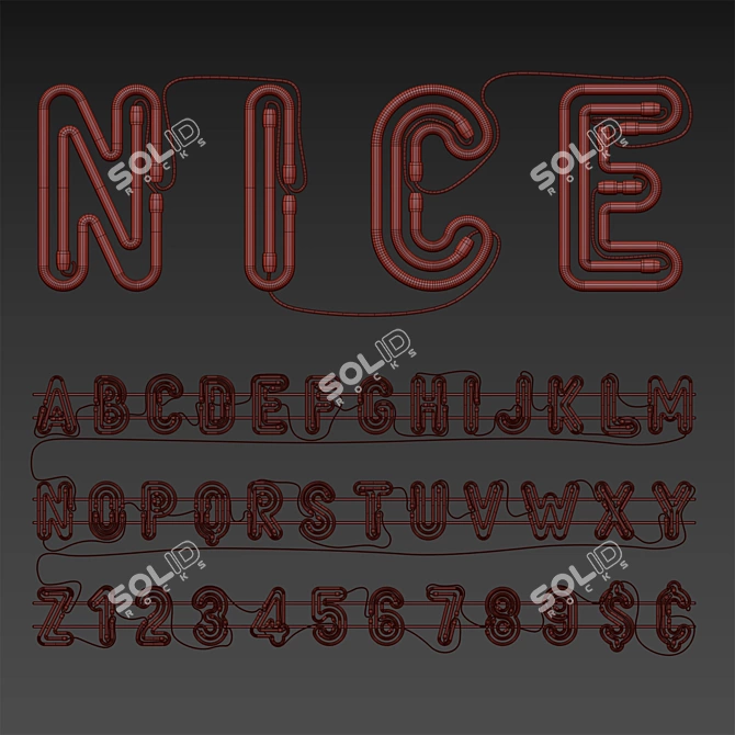 Glowing Alphabet Set 3D model image 5
