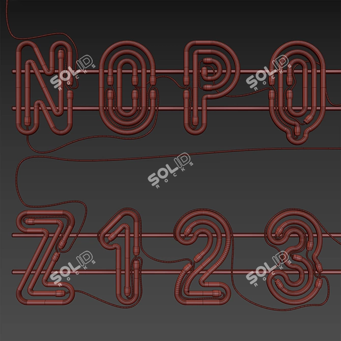 Glowing Alphabet Set 3D model image 6