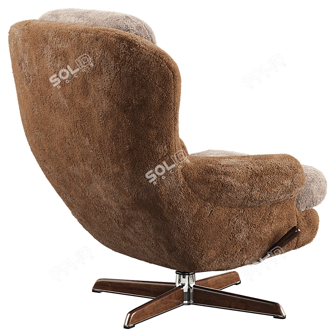 Vintage Dux Shearling Armchairs 3D model image 4