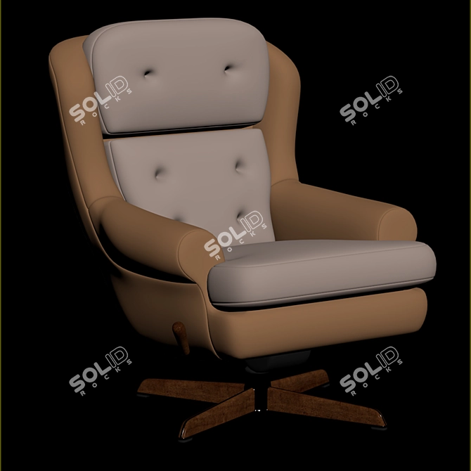 Vintage Dux Shearling Armchairs 3D model image 5