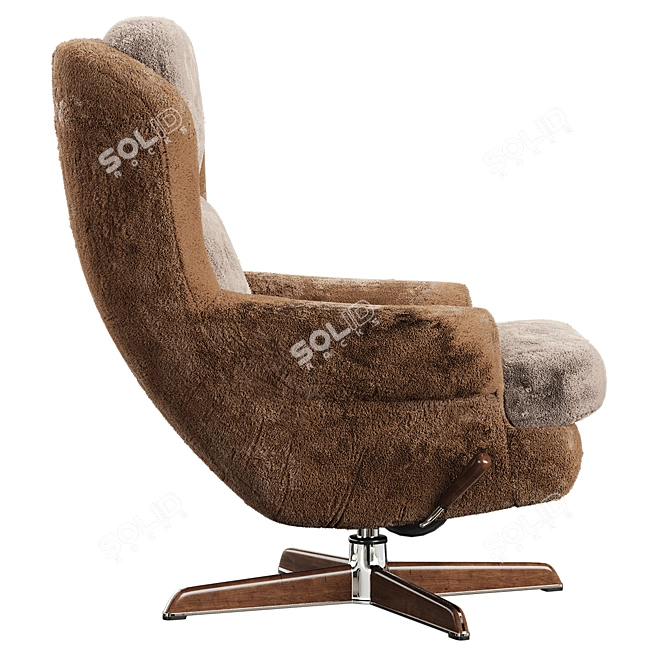 Vintage Dux Shearling Armchairs 3D model image 12