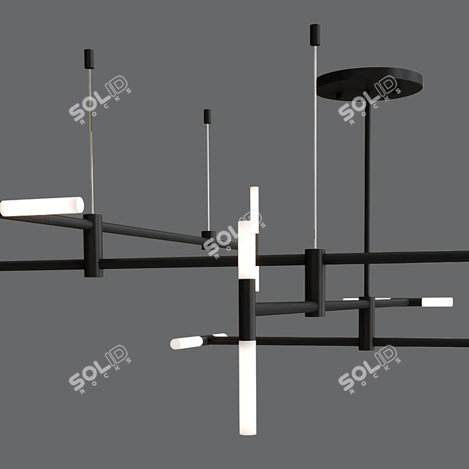 Sleek 16-Light Altona Chandelier 3D model image 2