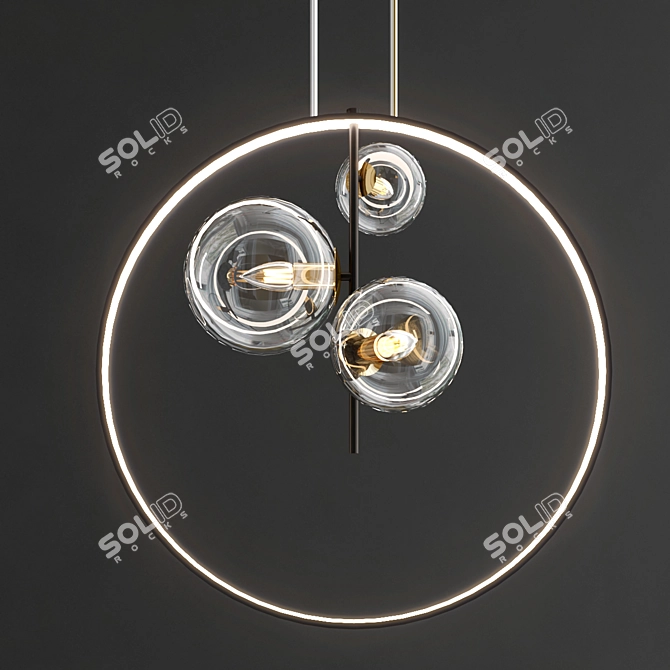 Contemporary Glass Bubble Pendant 3D model image 2