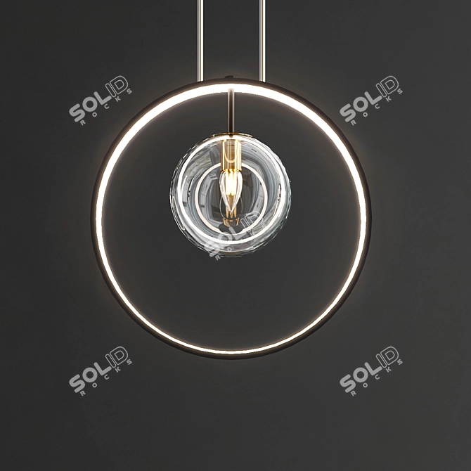 Contemporary Glass Bubble Pendant 3D model image 3