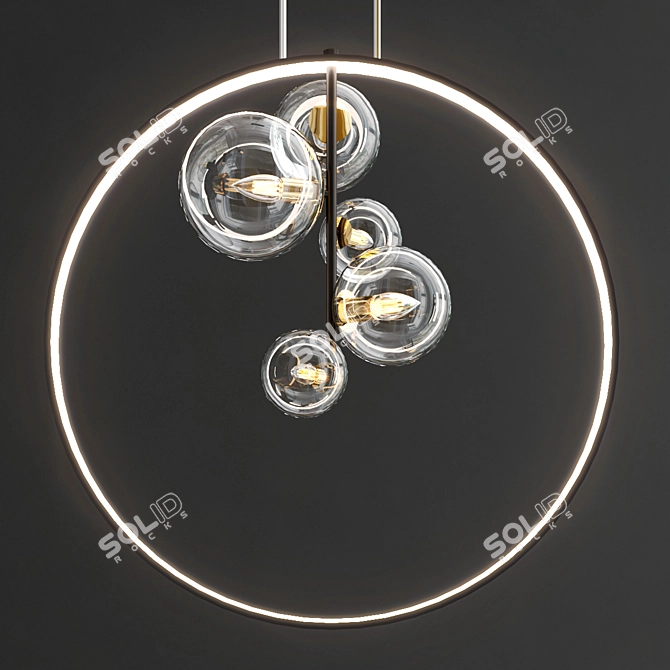 Contemporary Glass Bubble Pendant 3D model image 4