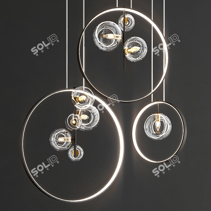 Contemporary Glass Bubble Pendant 3D model image 5