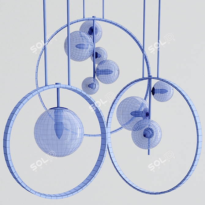 Contemporary Glass Bubble Pendant 3D model image 7