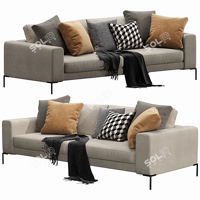 Contemporary Ditre Union Sleeper Sofa 3D model image 3