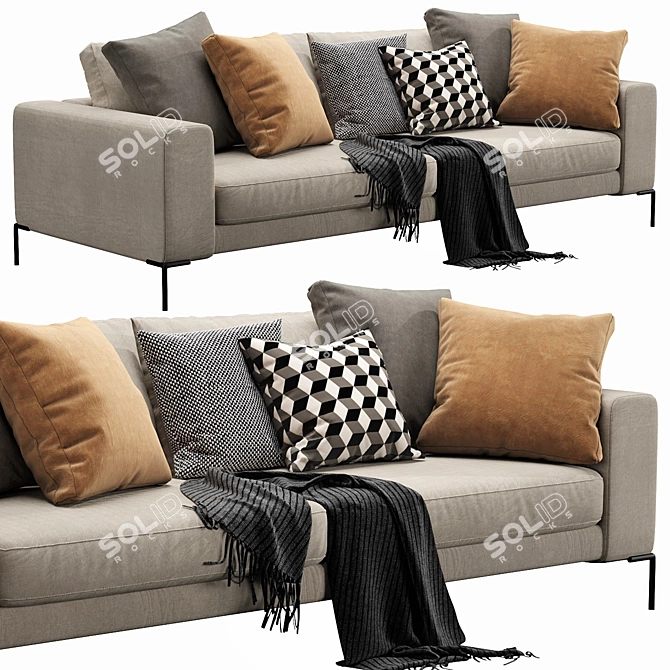 Contemporary Ditre Union Sleeper Sofa 3D model image 5