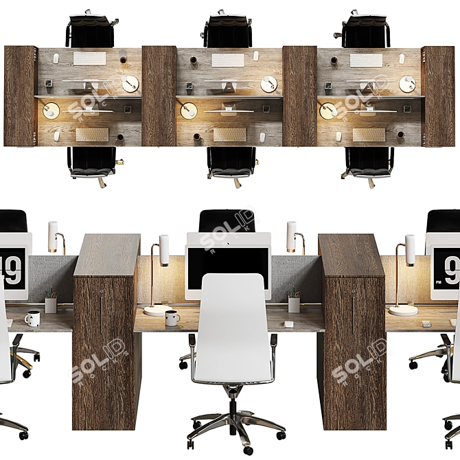 Sleek Office Furniture Set 3D model image 5