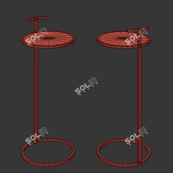 Sleek Shagreen Circular Drink Table 3D model image 2