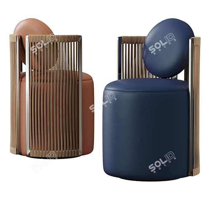 Elegant Fendi Casa Thea Armchair 3D model image 2