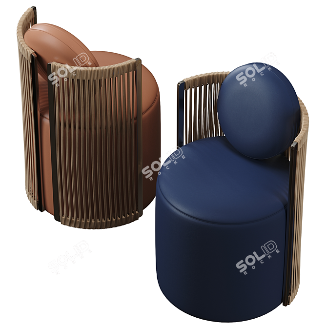 Elegant Fendi Casa Thea Armchair 3D model image 3