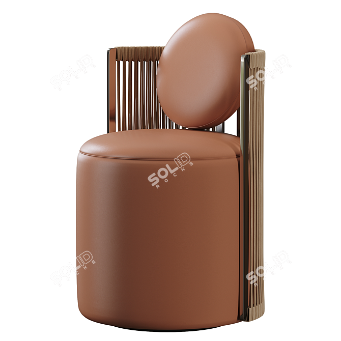 Elegant Fendi Casa Thea Armchair 3D model image 4