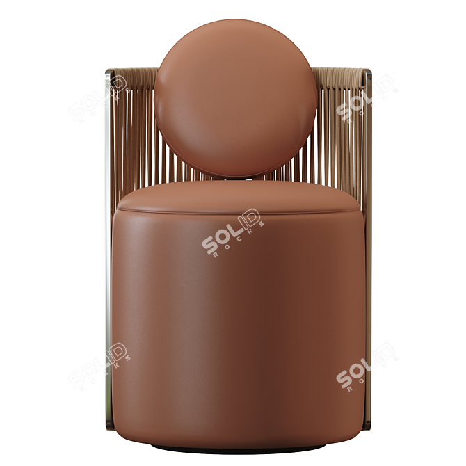 Elegant Fendi Casa Thea Armchair 3D model image 6