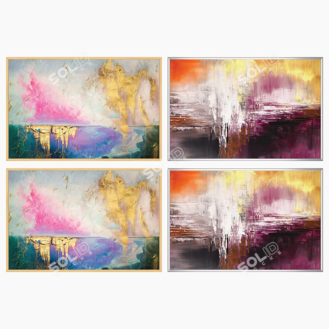 Modern Wall Paintings Set 3366 3D model image 3