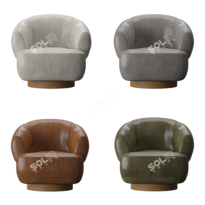 Merrick Leather Swivel Chair - Elegant and Versatile Seating 3D model image 4
