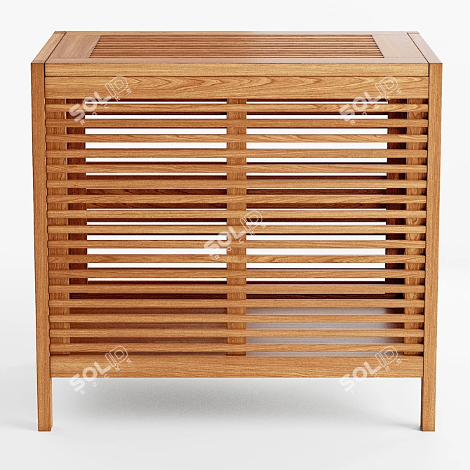 Title: Bamboo Organizer Bin: Stylish Storage Solution 3D model image 2