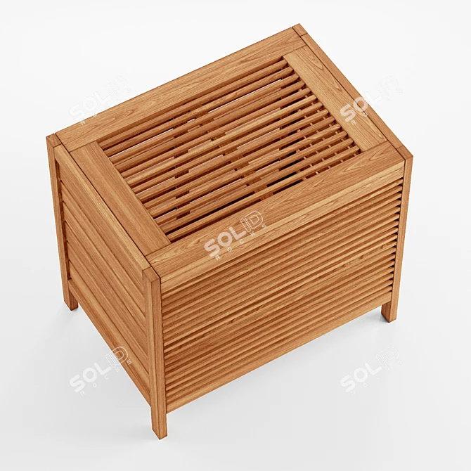 Title: Bamboo Organizer Bin: Stylish Storage Solution 3D model image 3