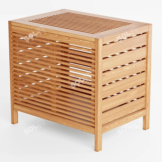 Title: Bamboo Organizer Bin: Stylish Storage Solution 3D model image 5