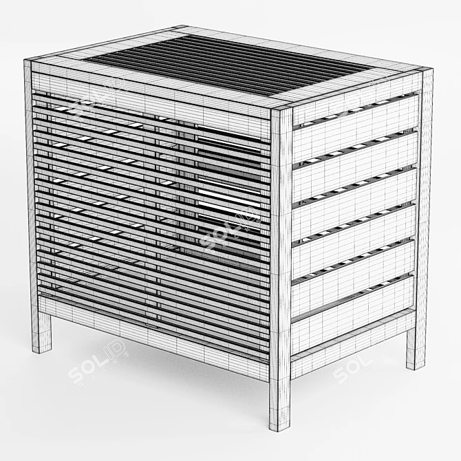 Title: Bamboo Organizer Bin: Stylish Storage Solution 3D model image 6