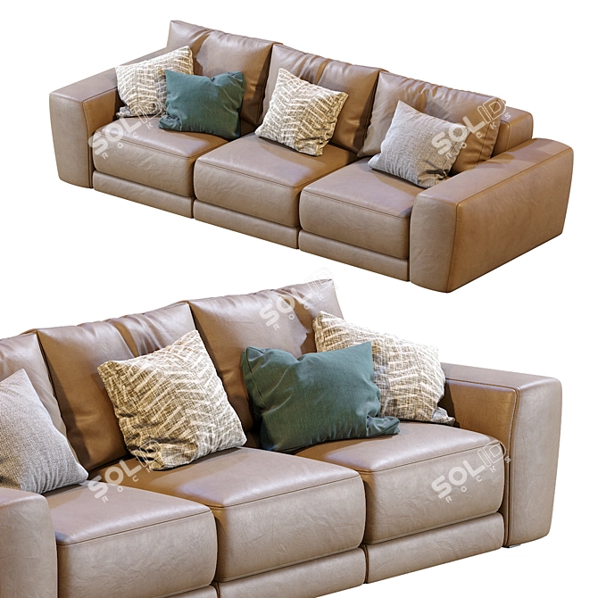 Modern Leather Sofa by Jesse 3D model image 4