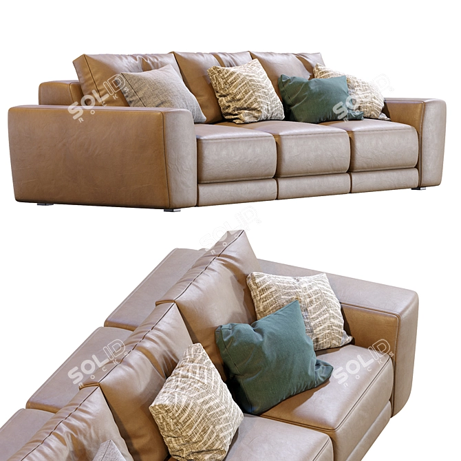 Modern Leather Sofa by Jesse 3D model image 7