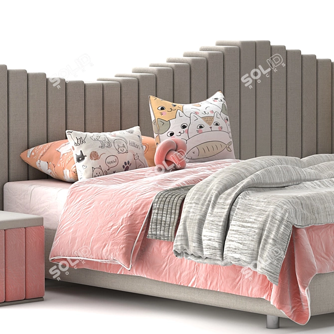 5-Piece Attached Bed Cat Set - 28 3D model image 5