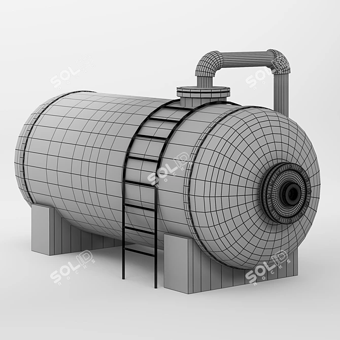 Sleek Oil Tank 01 3D model image 3