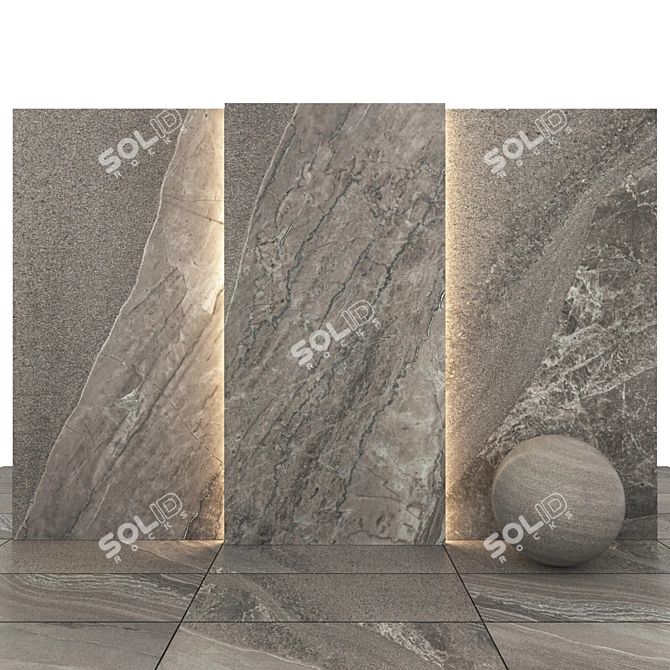 Arkon Gray Stone: Textured Slabs & Tiles 3D model image 2