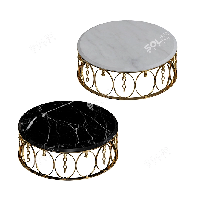 Sleek Espresso Coffee Table 3D model image 3