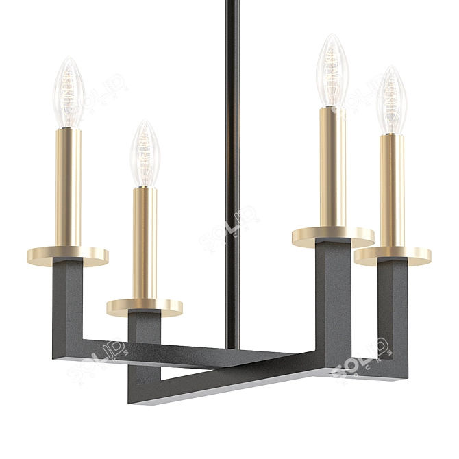 Elegant Candle Chandelier 3D model image 1