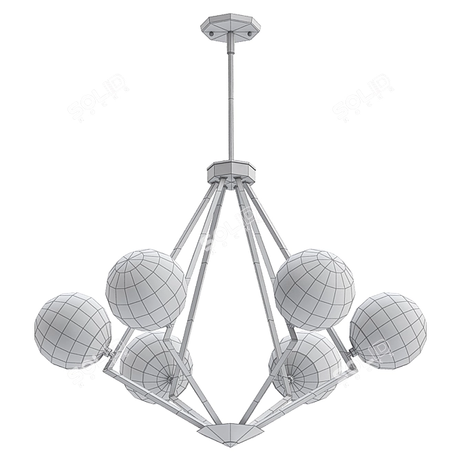 Elegant 6-Light Chandelier 3D model image 2