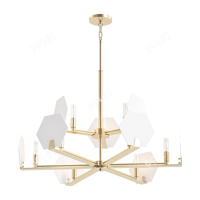 Elegant 9-Light Chandelier 3D model image 1