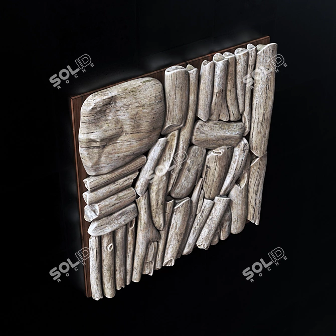 Branch Splinter Panel - Smoothed Geometry 3D model image 3