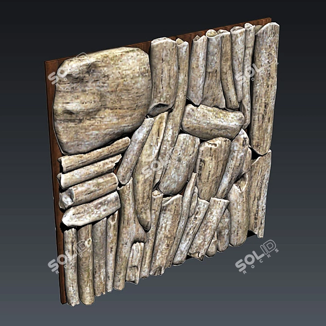 Branch Splinter Panel - Smoothed Geometry 3D model image 5