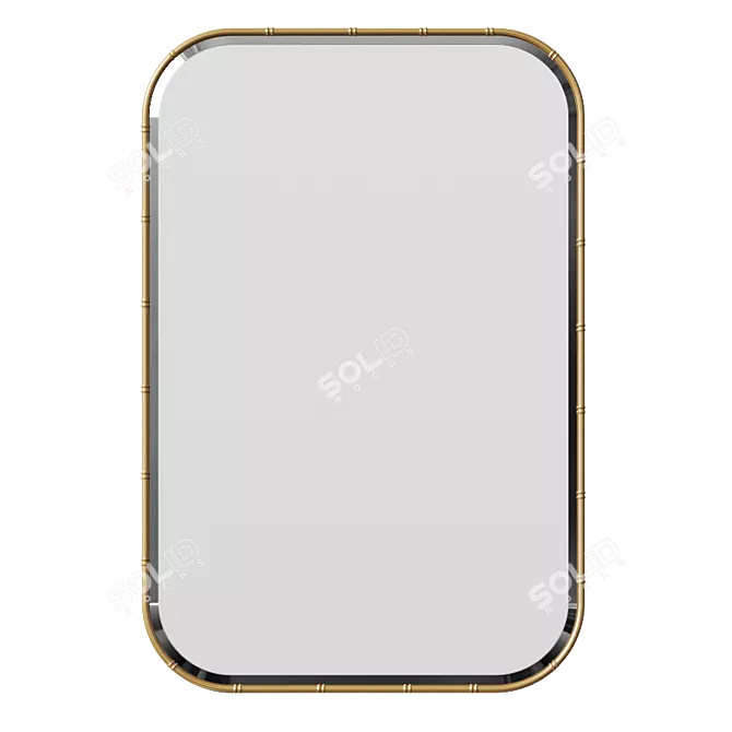 Vintage Bamboo Gold Mirror: Classic Style 3D model image 1