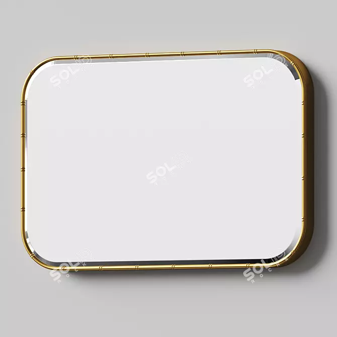 Vintage Bamboo Gold Mirror: Classic Style 3D model image 3